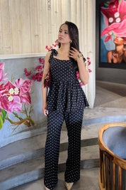 BLACK POLKA DOT TOP