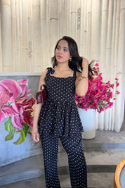 BLACK POLKA DOT TOP