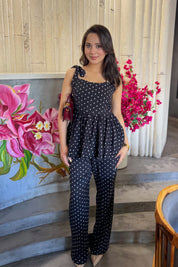 BLACK POLKA DOT TOP