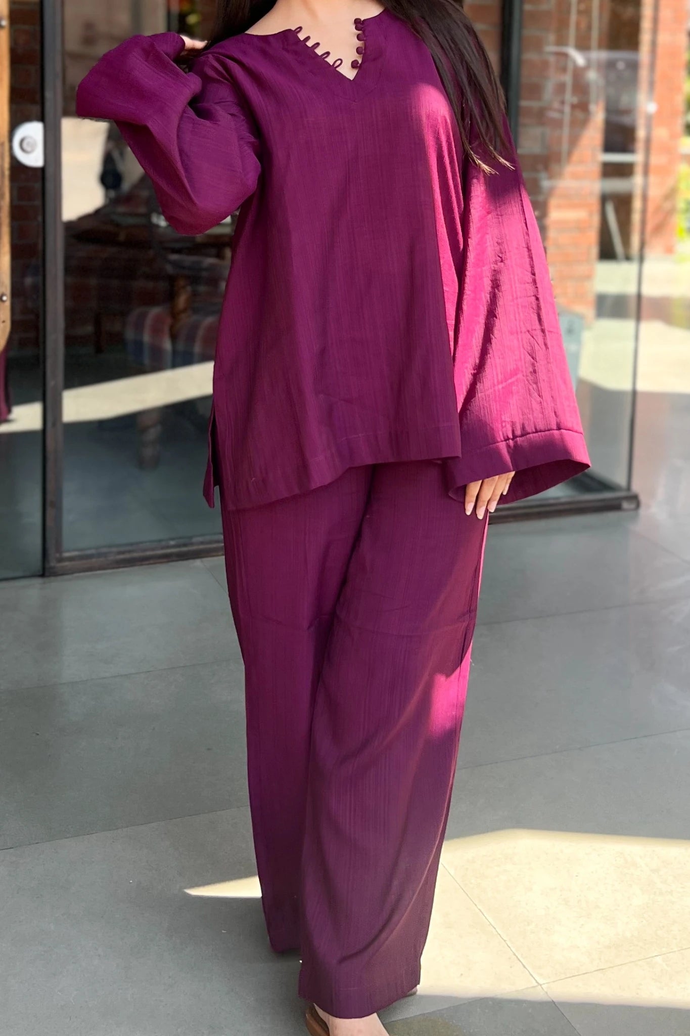 PURPLE BELL SLEEVE TOP