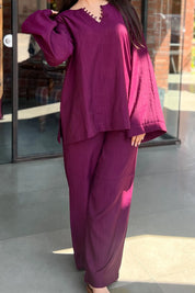 PURPLE BELL SLEEVE TOP
