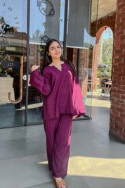 PURPLE BELL SLEEVE TOP